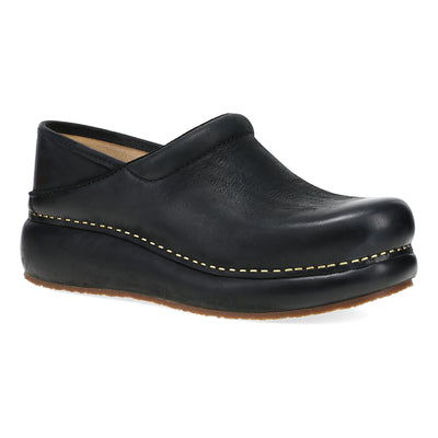 Dansko Platform Pro in Black Burnd Nubuck - side view