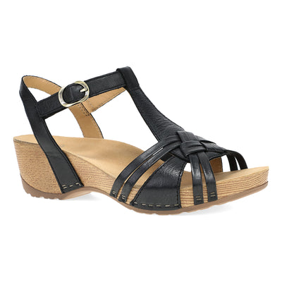 Dansko Tia in Black Milled Burnished - side view