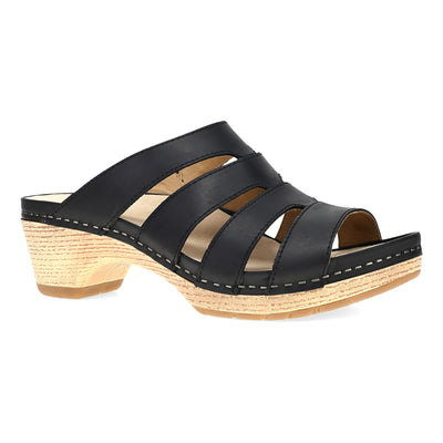 Dansko Lyndi in Black Oiled Pull Up - side view