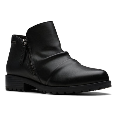 Clarks Nissini Top WP in Black Leather - side view