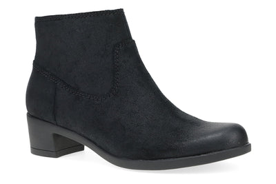 Dansko Carmella in Black Burnished Suede - side view