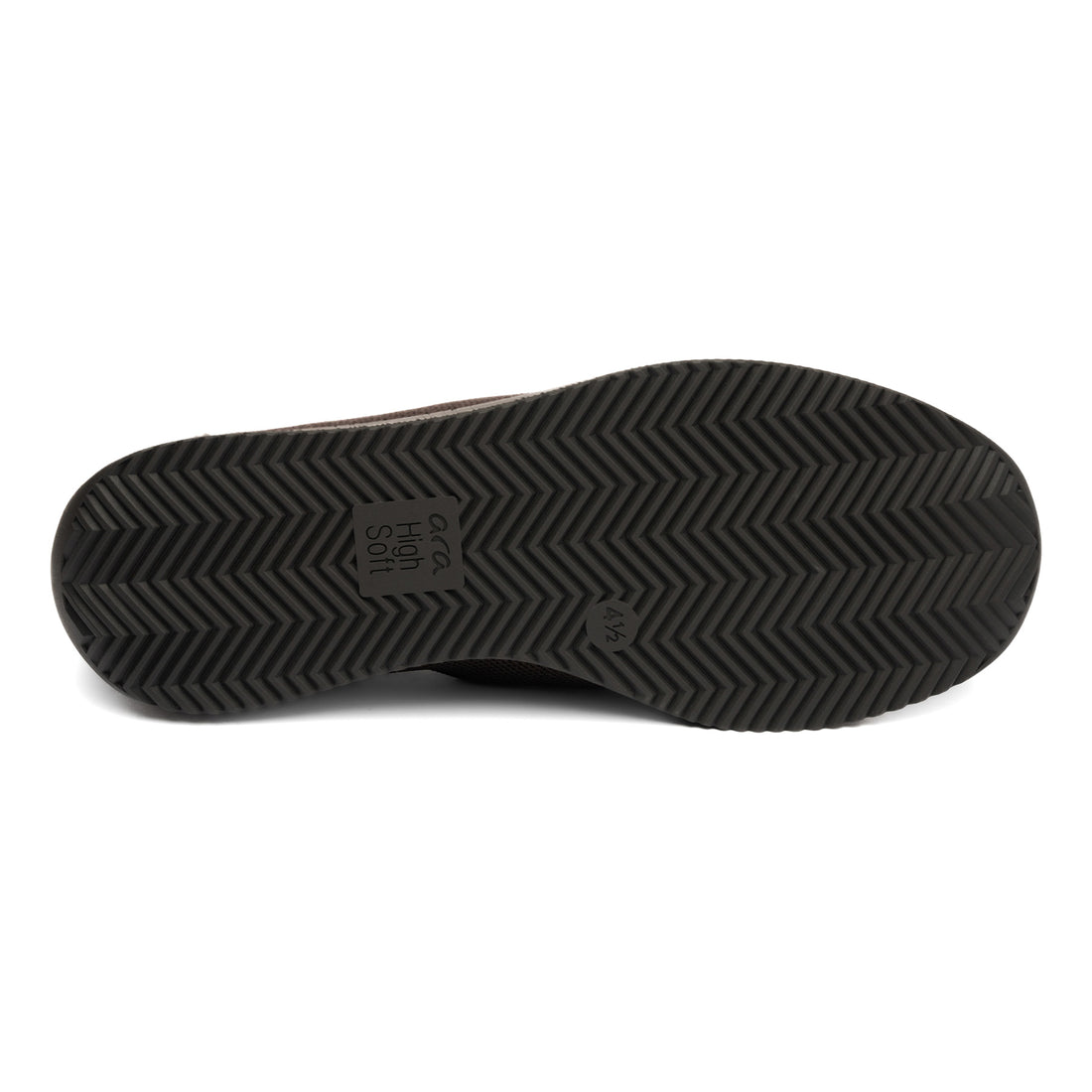 Slip-on sneaker by ara with black treaded sole, herringbone pattern for traction. Lilith 2 comfort footwear.