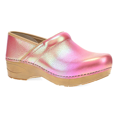 Dansko Xp 2.0 in Pink Iridescent Leather - side view