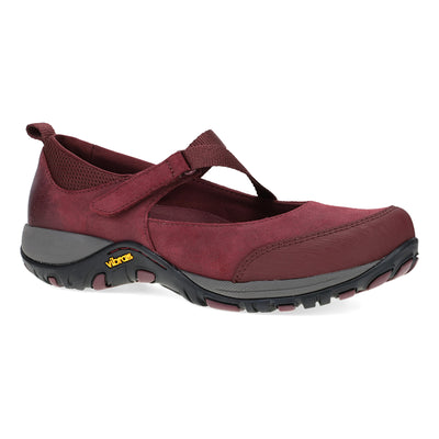 Dansko Primrose in Wine Burnished Suede - side view