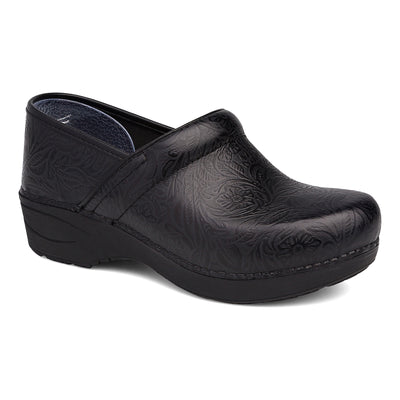Dansko Xp 2.0 in Black Tooled Floral - side view