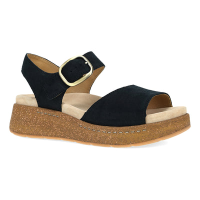 Dansko Bianca in Black Burnished Suede - side view
