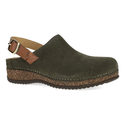 Dansko Merrin in Olive Emb Suede - side view