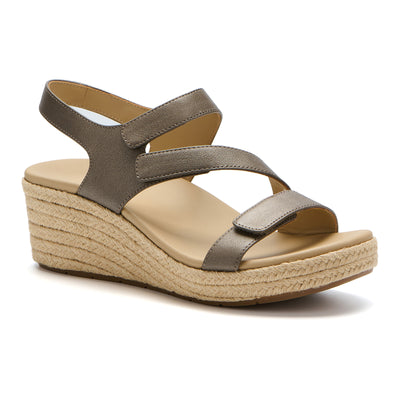 ABEO Riviera Adjustable Sandal in Fossil - side view