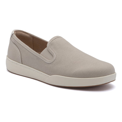 ABEO Encore Slip On Metatarsal in Beige Canvas - side view