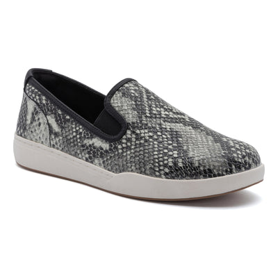 ABEO Encore Slip On Metatarsal in Snake Print Leather - side view