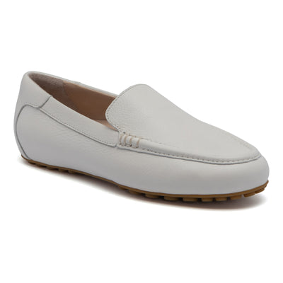 White Pebble Leather