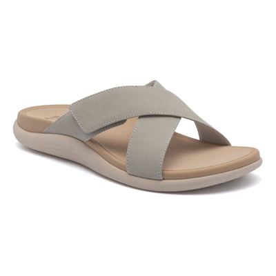 ABEO Laguna Slide Metatarsal in Beige Leather - side view