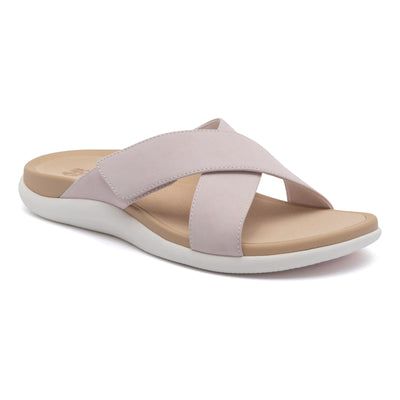 ABEO Laguna Slide in Pink Leather - side view