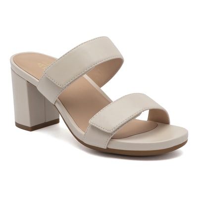 ABEO Tempo Slide in Off White Leather - side view