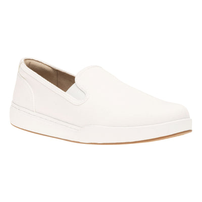 ABEO Encore Slip On Metatarsal in White Canvas - side view
