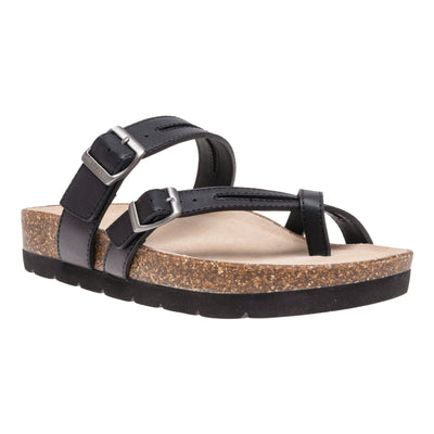 ABEO Lanai Thong Sandal in Black Nubuck - side view
