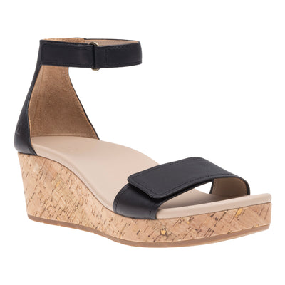 ABEO Riviera Ankle Sandal in Black Nubuck - side view
