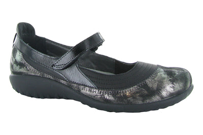 Naot Kirei in Soft Black Leather-Metallic Onyx Leather-Black Luster Leather - side view