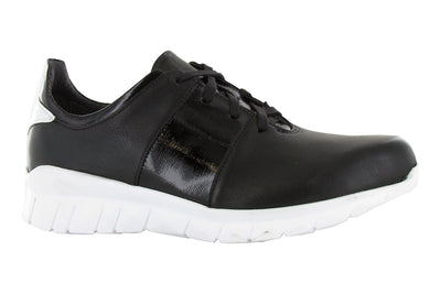 Naot Buzz in Soft Black Leather-Black Leather Combination - side view
