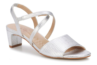 Silver Lizard Print Leather