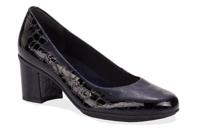 Black Patent Croc