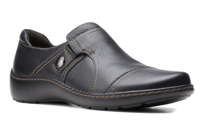 Clarks Cora Poppy in Black - side view