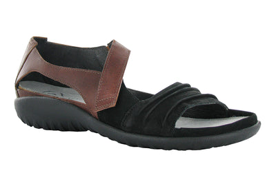 Naot Papaki in Blk Velvet Nubuck-Luggage Brn - side view
