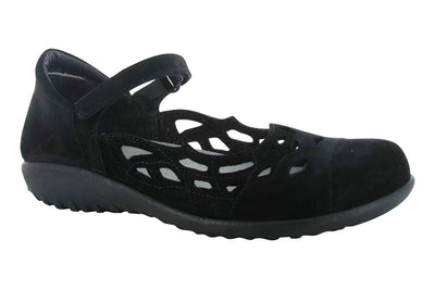 Naot Agathis in Black Velvet Nbk - side view