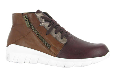 Naot Polaris in Soft Bordeaux Leather Soft Chestnut Leather Radiant Copper Leather - side view
