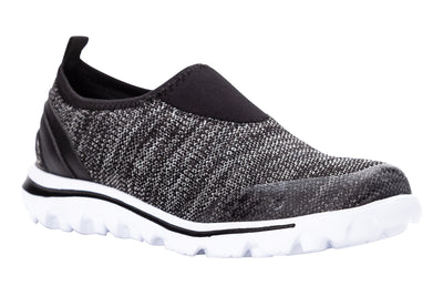 Propet Travelactiv Slip On in Black Heather - side view