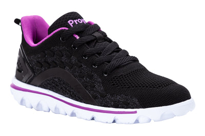 Propet Travelactiv Axial in Black Purple - side view