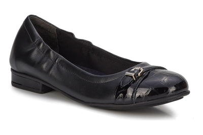 Black Leather-Patent Croc