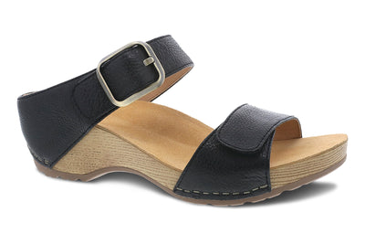 Dansko Tanya in Black Milled Burn - side view