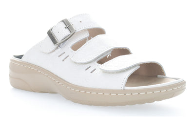 Propet Breezy Walker Slide in White - side view