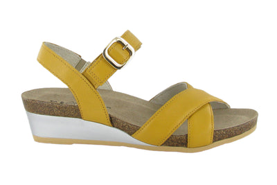 Naot Throne in Marigold Leather - side view