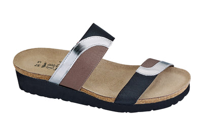 Silver Mirror-Gloss Black Stretch-Khaki