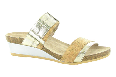 Naot Royalty in Radiant Gold Leather-Cork Leather - side view