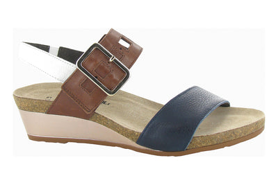 Naot Dynasty in Ink-Chestnut-White Leather Combo - side view