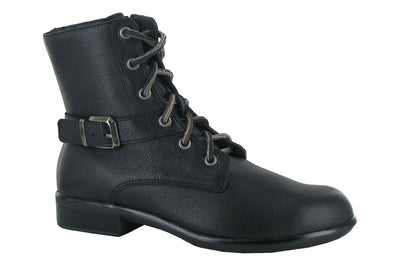 Naot Alize in Soft Black Leather - side view