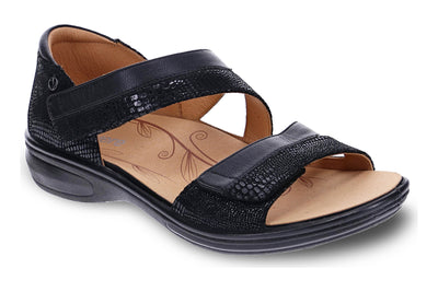 Revere Mauritius in Black French Lizard - side view