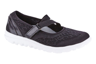 Propet Travelactiv Mary Jane Elite in Black - side view