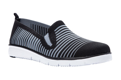 Propet Travel Fit Slip On in Black-Grey - side view