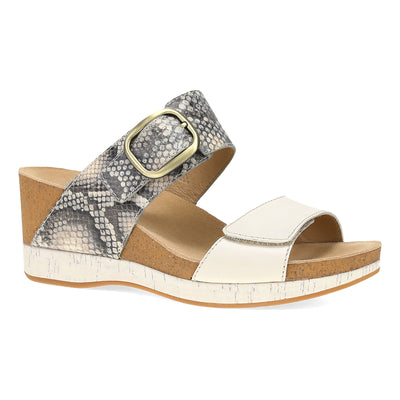 Dansko Shannon in Snake Ivory Leather - side view