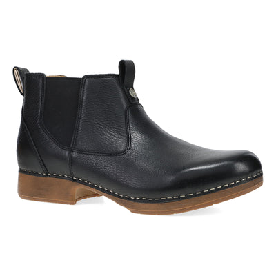 Dansko Michele in Black Waxy Milled - side view