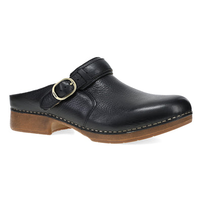 Dansko Millie in Black Waxy Milled - side view