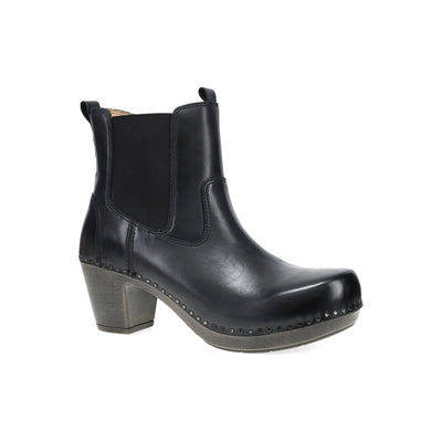 Dansko Shayna in Black Burnished Calf - side view