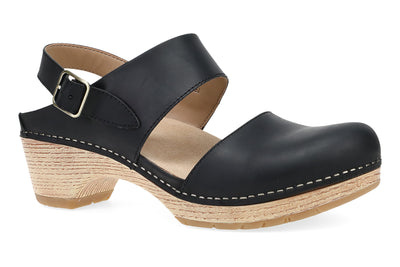 Dansko Lucia in Black Oiled Pull Up - side view