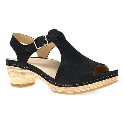 Dansko Laverne in Black Milled Nubuck - side view