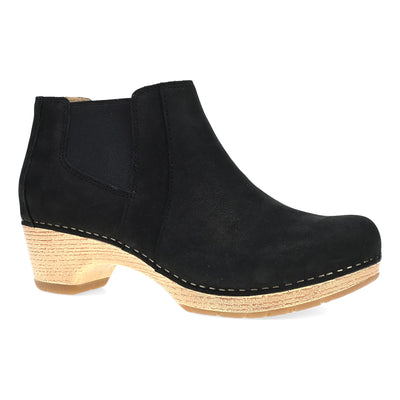 Dansko Lane in Black Milled Nubuck - side view