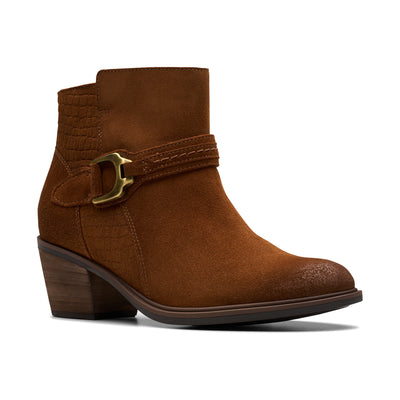 Clarks Neva Buckle in Dark Tan - side view